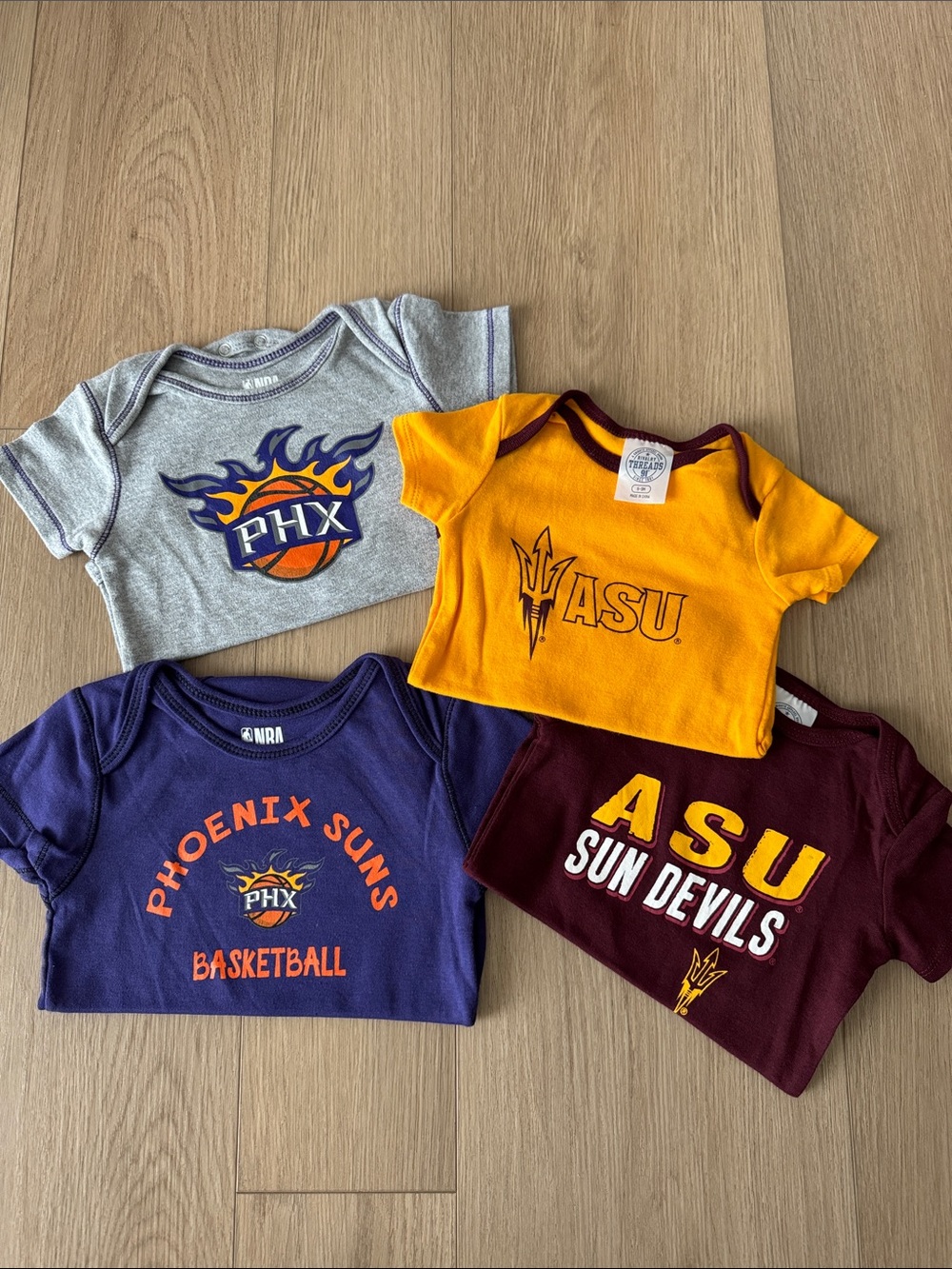 NBA Baby Phoenix & ASU Short Sleeve Tee Set - Gold, Maroon, Purple, Gray